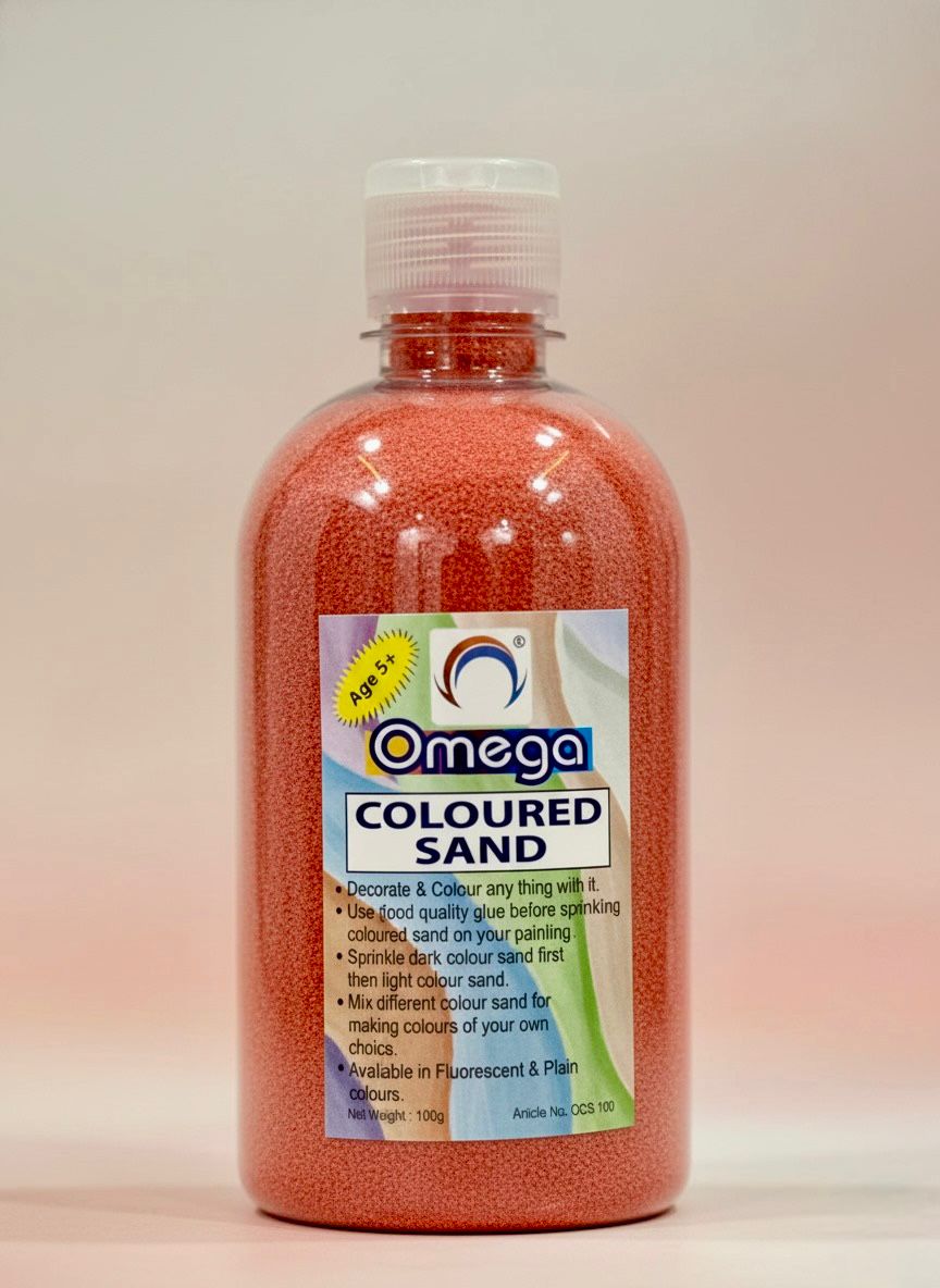 Omega Coloured Sand – 500g | Arts & Crafts Decorative Sand (Multiple Colours)