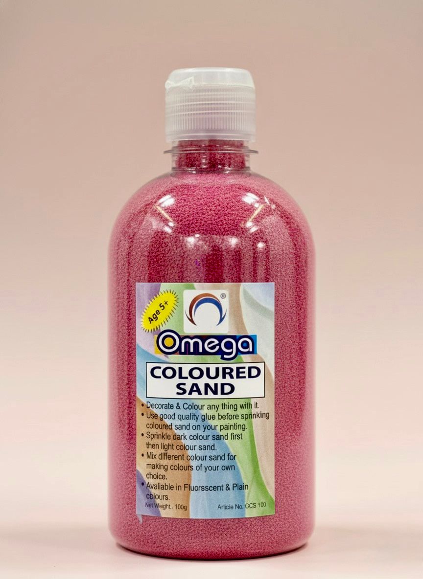 Omega Coloured Sand – 500g | Arts & Crafts Decorative Sand (Multiple Colours)