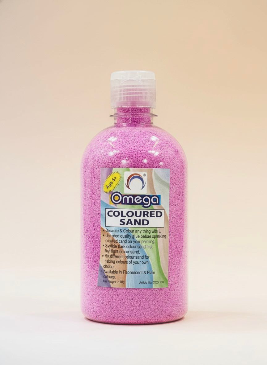 Omega Coloured Sand – 500g | Arts & Crafts Decorative Sand (Multiple Colours)