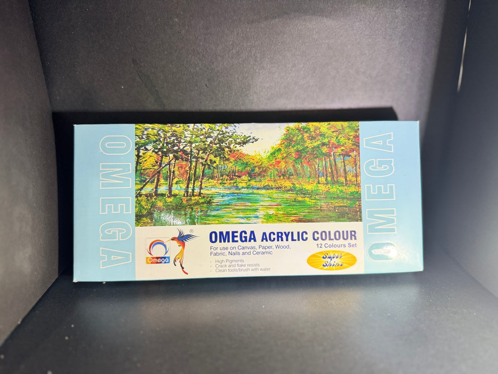 Omega Acrylic Color Painting Set – 12 Tubes (12ml Each)