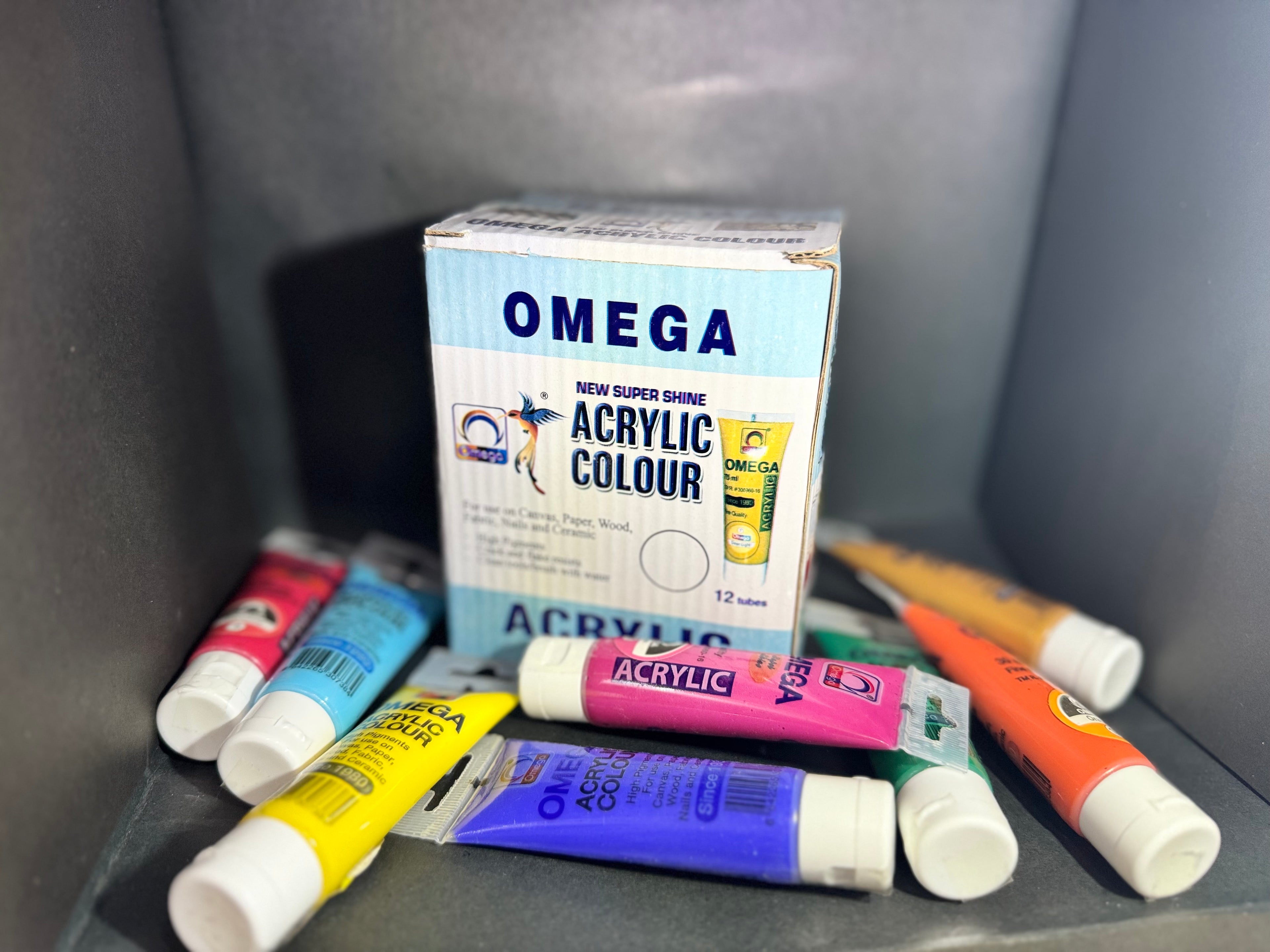 Omega Acrylic Color Set, 12 Tubes, 30 ml